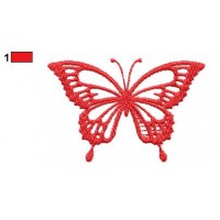 Red Butterfly Embroidery Design